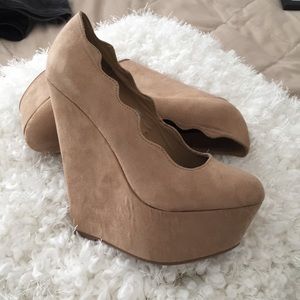 Forever 21 Suede Nude Wedges
